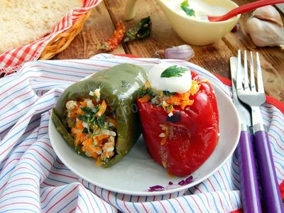 Перец, фаршированный капустой, на зиму - 7 пошаговых фото в рецепте