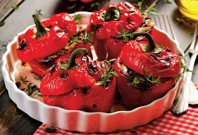 Перцы, фаршированные рисом и овощами на зиму | Волшебная Eда.ру