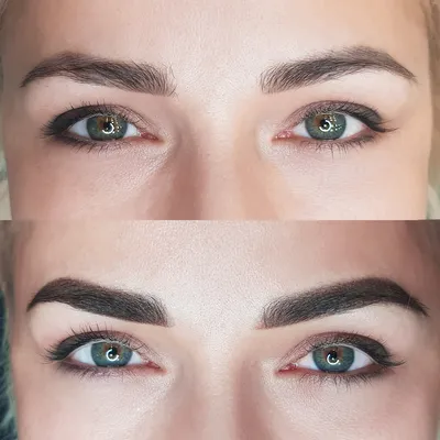 Перманентный макияж фото до и после бровей фотографии