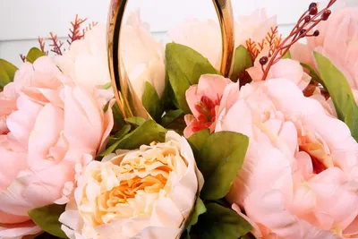 Украшение «Персиковые пионы» - заказать в интернет-магазине «Пион-Декор»  или свадебном салоне в Москве