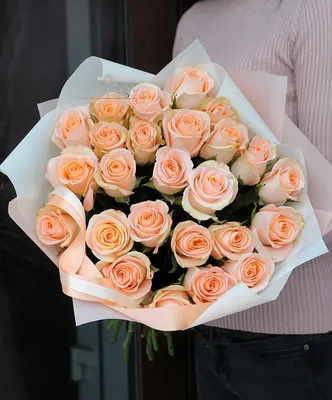 Букет из персиковых роз сорт Аваланш Пич - Питомник роз
