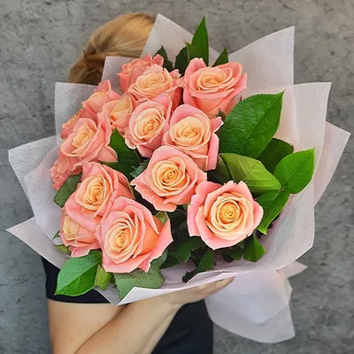 Букет из 61 роз персикового цвета купить с доставкой по Минску - Acuba di  Flora