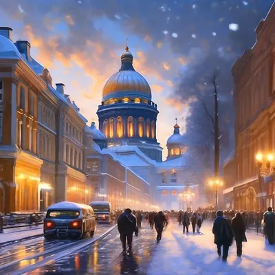 Петербург зимой хорошая прорисовка …» — создано в Шедевруме
