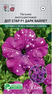 Петуния многоцветковая Дот Стар Дарк Вайлет F1, 5 драже Cerny  Профессиональные семена, купить в интернет магазине Seedspost.ru