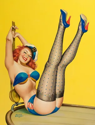 All Wound Up Pin-Up Print - A retro style pin-up poster by Fiona Stephenson