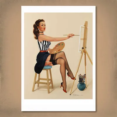 Wall Art Print | Pin up girl smoke Weed | Europosters