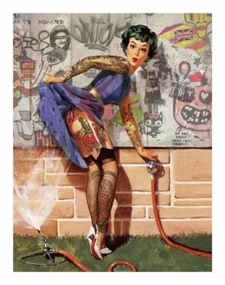 Pin Up Girl by Dirty Hans - Art Print - Art Republic