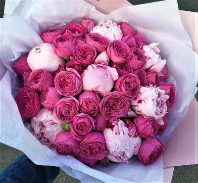 Белые пионовидные розы от 9 шт. за 7 790 руб. | Бесплатная доставка цветов  по Москве