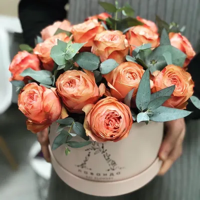 Розовые и белые пионовидные розы в коробке - 32448 букетов в Москве! Цены  от 707 руб. Зеленая Лиса , доставка за 45 минут!