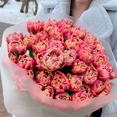 Купить сиреневый букет из пионовидных тюльпанов! - Пермь. Доставка