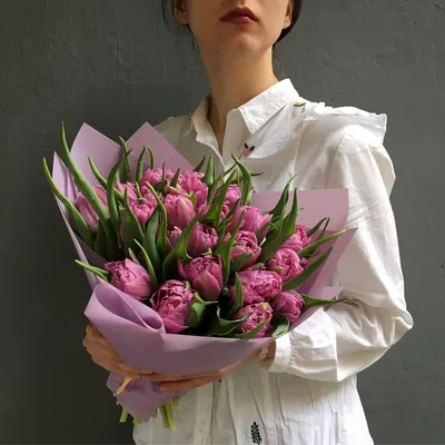 101 пионовидный тюльпан | Букеты из тюльпанов | Kiwi Flower Shop