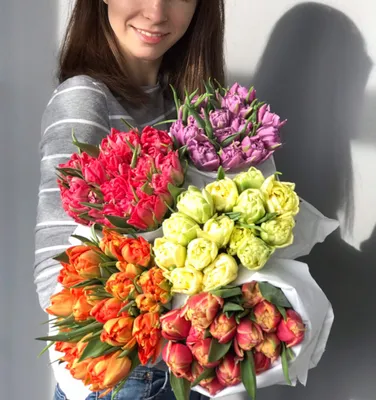 Букет из розовых, пионовидных тюльпанов (25 шт) за 3290р. Позиция № 683