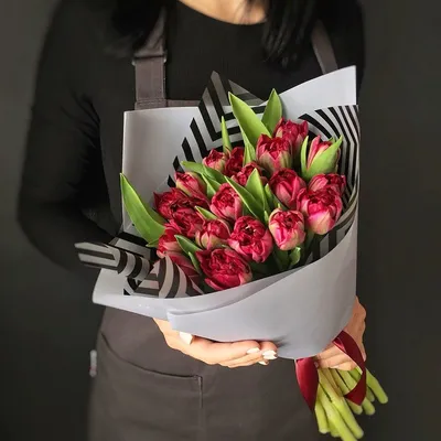 Купить пионовидные тюльпаны цена за штуку в Екатеринбургу – тюльпаны  поштучно.