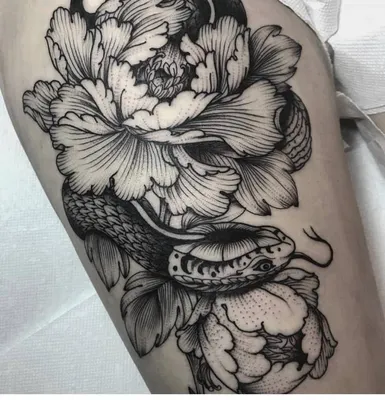 Тату пион | ANATOMY TATTOO STUDIO | Дзен