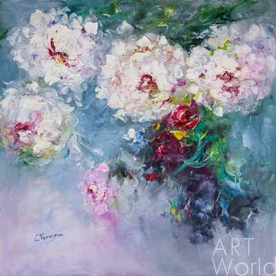 Speed drawing: peonies | пионы | масло, холст | oil paint, canvas - YouTube  | Floral painting videos, Flower art, Colorful flower art