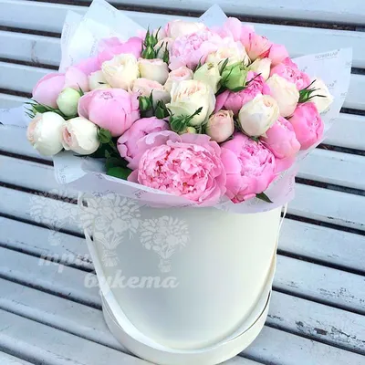 Пионовидные розы с пионами - 19 шт. за 17 190 руб. | Бесплатная доставка  цветов по Москве