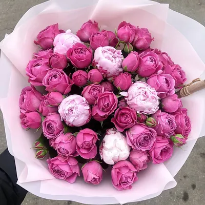 19 пионов и пионовидных роз за 17 890 руб. | Бесплатная доставка цветов по  Москве
