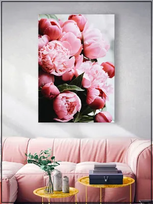 Картина на стену для интерьера \"Прекрасные пионы\" на натуральном холсте  30*40 см - купить по низкой цене в интернет-магазине OZON (484176661)