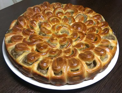 Пирог с мясом \"хризантема\" - рецепт автора Дарья Усова🌳
