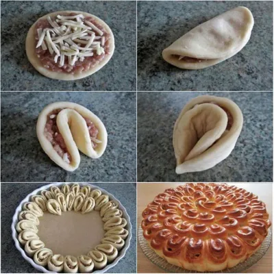 Пирог хризантема с мясом и сыром - рецепт с фото - Smak.ua