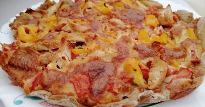 Пицца на тонком дрожжевом тесте, пошаговый рецепт на 3150 ккал, фото,  ингредиенты - gapapolya
