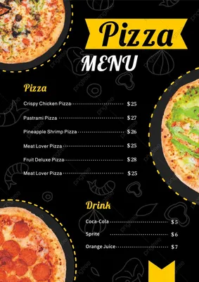 Пицца меню фото