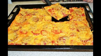Рецепт пиццы на лаваше с колбасой и сыром