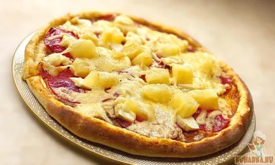 Пицца Острая гавайская (ананасы, бекон, острый маринованный перец, сыр),  пошаговый рецепт с фото