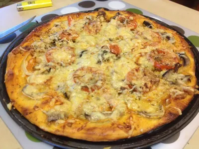 Домашняя пицца с курицей и грибами рецепт – Русская кухня: Паста и пицца.  «Еда»
