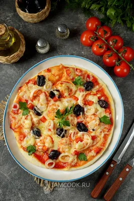 Пицца с морепродуктами рецепт с фото фотографии