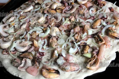 Рецепт пиццы с морепродуктами - 8 пошаговых фото в рецепте