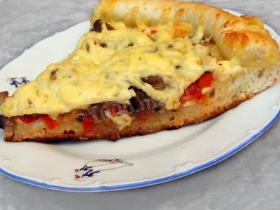 Грибная пицца с сырным бортиком рецепт с фото пошагово - 1000.menu
