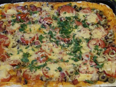 Пицца в духовке на противне рецепт с фото фотографии