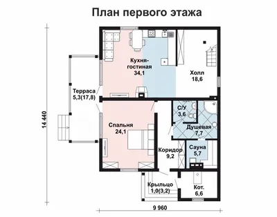 Проект двухэтажного дома AS-2256-3 из бруса с террасой и сауной