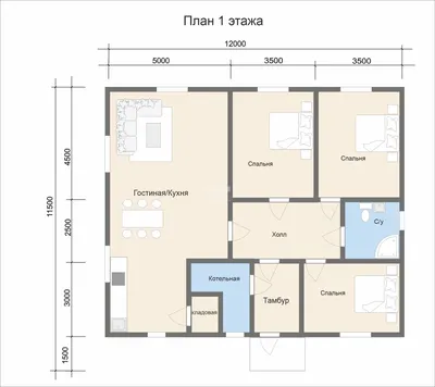 Финский Одноэтажный Дом (10 на 12) с Террасой Под Ключ — “Луга”