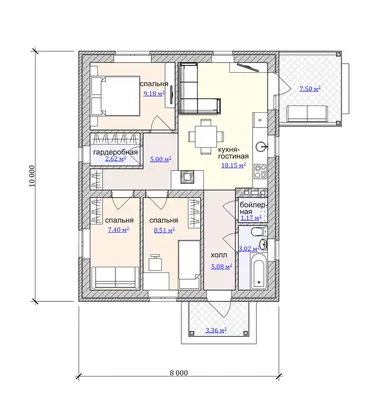 План дома 8 на 12 одноэтажный (151 фото) поэтапно