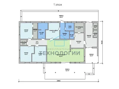 Проект одноэтажного дома 8 на 10 метров без гаража | Архитектурное бюро  \"Беларх\" - Авторские проекты планы домов и коттеджей