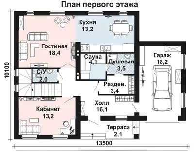 W029 Проект дома из газобетона с мансардой, план с кабинетом на 1 эт, в  стиле шале: цена | Купить готовый проект с фото и планировкой