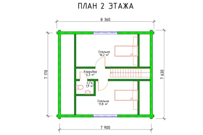 План частного дома с мансардой из бруса в Ростове-на-дону