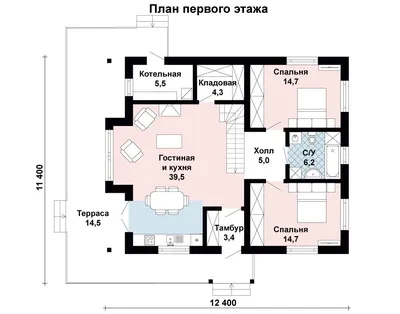 Проект частного дома 2 этажа в современном стиле - Чертежи, 3D Модели,  Проекты, Коттеджи и частные дома