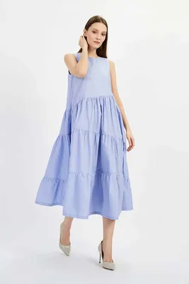 Длинное платье из ярусов - артикул B458057, цвет DARK NAVY - купить по цене  0 руб. в интернет-магазине Baon