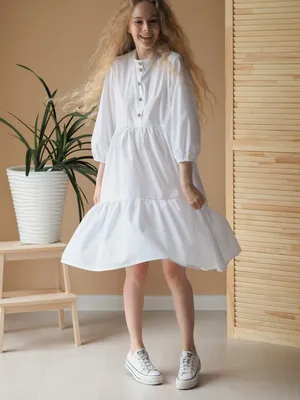 Платье белое ярусами – Grecha – дизайнерская одежда