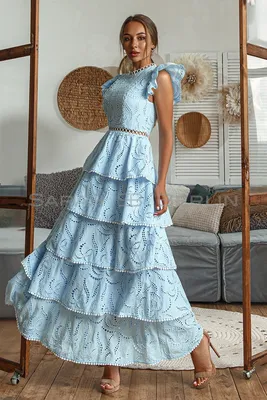 Женское расклешенное платье ярусами 42-48 р-ра 6561 купить недорого по  лучшей цене Платья - MISS STYLE