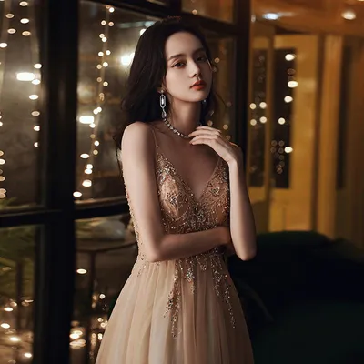 Женское вечернее платье с подтяжками на день рождения, длинное и элегантное  банкетное платье – лучшие товары в онлайн-магазине Джум Гик