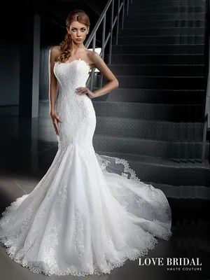 Купить кружевное свадебное платье русалка в Москве - Свадебный торговый  центр Wedding Town