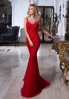 Красное платье «русалка» Aria 16-1023 — купить в Москве - Свадебный ТЦ Вега