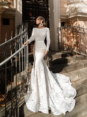 Кружевное свадебное платье “русалка” Gabbiano Шэлби | Купить свадебное  платье в салоне Валенсия (Москва)