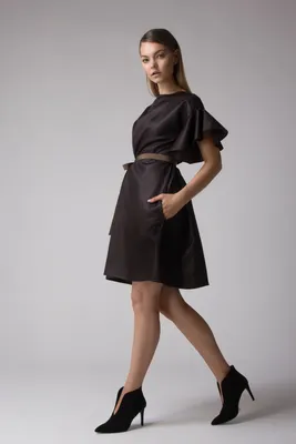 Платье с рукавами-воланами - артикул B457043, цвет CANARY - купить по цене  0 руб. в интернет-магазине Baon