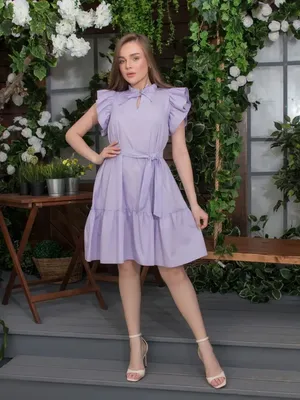 Женское Легкое платье из хлопка с рукавами-воланами (размер 42-56) купить в  онлайн магазине - Unimarket