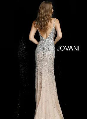 Открытое вечернее платье расшитое камнями Jovani 57932: купить по низким  ценам из коллекции 2019 года в модном салоне La Novale